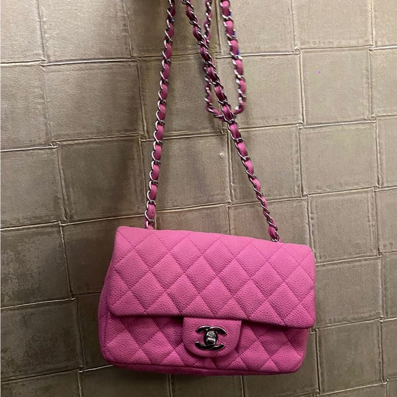 Chanel caviar leather pink small bag - Picture 11 of 16